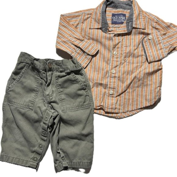 Bundle of Baby Boys Clothes 6 - 12 M, Shirt, Pants, Hoodie, 2 One Piece - Picture 3 of 4